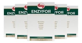 Kit 5 Enzyfor Vitafor Enzimas Digestivas Com 30 Saches Sabor Sem Sabor