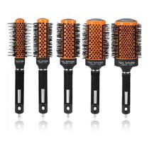 Kit 5 Escovas Cabelo Térmica Vazadas Com Bolsa Hairdo Kit 5 Escovas Cabelo Térmica Vazadas Com Bolsa Hairdo