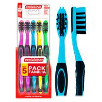 Kit 5 Escovas de Dente Macias Magic Coloridas Pack Familia Suave Soft Dentalclean
