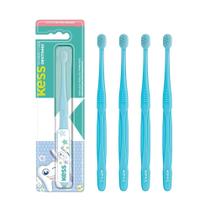 Kit 5 Escovas Dentais Infantil Bebês 0 a 6 meses Cerdas Extra Macia Kess Azul