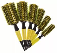 Kit 5 Escovas Profissionais Cabelo Cerdas De Javali Amarelas Kit 5 Escovas Profissionais Cabelo Cerdas De Javali Amarelas