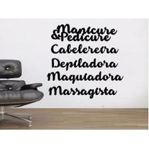 Kit 5 Esculturas Palavras Para Salão Decoração Massagista Cabeleireira Maquiadora Depiladora Manicure e Pedicure Top em