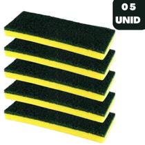 Kit 5 Esfregão Esponja Grande Limpa Azulejo Piso Abrasivo Limpeza Kit 5 Esfregão Esponja Grande Limpa Azulejo Piso Abrasivo Limpeza