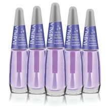 Kit 5 Esmalte Impala Extra brilho Verniz Roxinho com Secagem Rápida