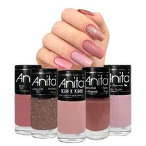 Kit 5 Esmaltes Anita Tons De Nudes Delicados