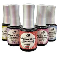 kit 5 Esmaltes Gel Led Uv Cores 12 ml Lírio Unha decorada