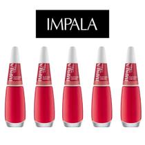 Kit 5 esmaltes impala a cor da moda cremoso tomate