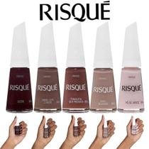 Kit 5 Esmaltes Manicures Nude Cremosos Risqué