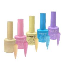 Kit 5 Esmaltes Qualidade Top Tons Pastel Sortidos Atacado