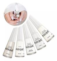 Kit 5 Esmaltes Tons De Branco Francesinha Risque