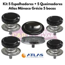 Kit 5 Espalhadores 5 Queimadores Atlas Mônaco Grécia 5 bocas 2 pequenos 2 grandes 1 gigante