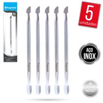 Kit 5 Espátula Cutícula Unha Manicure Empurrador Raspador Profissional Aço Inox Premium Pegweb