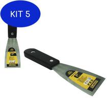 Kit 5 Espátula De Metal Cabo Plástico Preto Pro 2'' Startools