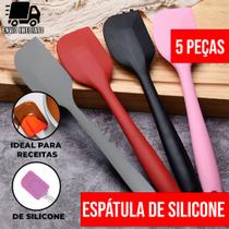 Kit 5 Espátula de Silicone Raspadora para Cozinha Pão Utensílios 27cm Kit 5 Espátula de Silicone Raspadora para Cozinha Pão Utensílios 27cm