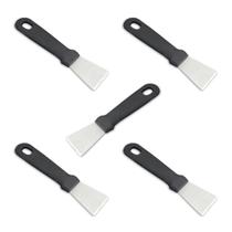 Kit 5 Espátula Inox Reta 2 Para Limpeza Chapa Profissional