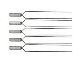Kit 5 Espeto Duplo 50cm Lãmina Em Inox