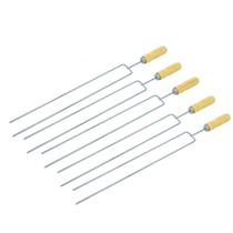 Kit 5 Espeto Duplo Profissional Para Linguiça Churrasco Kit 5 Espeto Duplo Profissional Para Linguiça Churrasco