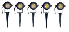 Kit 5 Espetos De Jardim Refletor De Led 5W Branco Quente