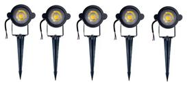 Kit 5 Espetos De Jardim Refletor De Led 5W Branco Quente