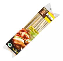 Kit 5 Espetos de Madeira Gina 25cm para Churrasco Doces 50un Kit 5 Espetos de Madeira Gina 25cm para Churrasco Doces 50un
