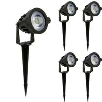 Kit 5 Espetos Jardim 5W 6500k B Frio IP65 Bivolt - Galaxy