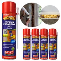Kit 5 Espuma Expansiva Veda Porta e Janela Vedatudo - 500ml/340g DRYKO Kit 5 Espuma Expansiva Veda Porta e Janela Vedatudo - 500ml/340g DRYKO