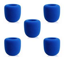 Kit 5 Espumas Microfone Dinâmico Sm58,Behringer,Akg - Azul