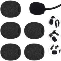 Kit 5 Espumas Protetora Filtro Ruído Microfone Headset Intercomunicador Lapela Anti Puff Vento