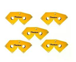 Kit - 5 Esquadro Magnético Multi Ângulo para Solda 18Kg - Titanium