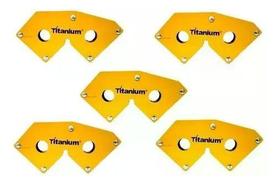 Kit - 5 Esquadro Magnético Multi Ângulo para Solda 18Kg - Titanium