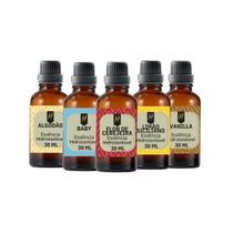 Kit 5 Essências Hidrossolúvel Frescas 30ml Nattuaromas Kit 5 Essências Hidrossolúvel Frescas 30ml Nattuaromas