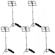 KIT 5 Estante partitura dobrável suporte preta CSM