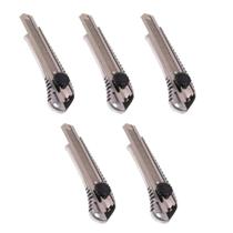Kit 5 Estilete Metálico Reforçado Profissional 18mm