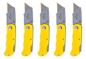 Kit 5 Estilete Profissional Gesseiro Drywall Dobrável Bolso Kit 5 Estilete Profissional Gesseiro Drywall Dobrável Bolso