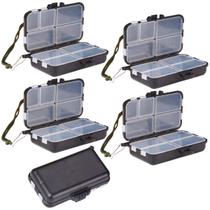 Kit 5 Estojo Organizador Pesca Remedio 9 Divisórias Compacto