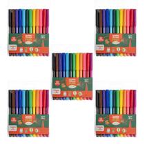 Kit 5 Estojos Canetinhas 12 Cores Hidrográficas Plus Leo&Leo - Leonora