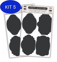 Kit 5 Etiqueta Adesivo Rótulo Lousa Quadro Negro Grande 8 Unidades