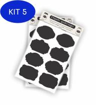 Kit 5 Etiqueta Quadro Negro Vinil Adesivo Para Porta Tempero