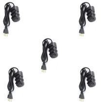 Kit 5 extensão eletr. 10m tripolar 3 tomadas preto Kit 5 extensão eletr. 10m tripolar 3 tomadas preto