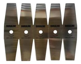 Kit 5 Faca Lâmina Roçadeira 2 Pontas 350mm Furo 25mm Esp 2mm Kit 5 Faca Lâmina Roçadeira 2 Pontas 350mm Furo 25mm Esp 2mm