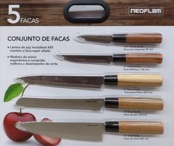 Kit 5 Facas Cozinha Japonesa Cortes Sushi Sashimi Presente - Neoflam