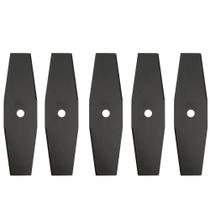Kit 5 Facas Lâminas 2 Pontas Roçadeira 350mm Furo 1" Pintada 1,7mm