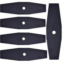 Kit 5 Facas Lâminas de Roçadeira 2 Pontas 300mm Furo 1 Polegada 1,7mm Incolma