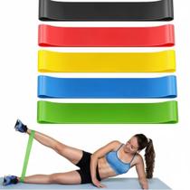 Kit 5 faixa elastica fisioterapia exercicio treino extensor academia casa Kit 5 faixa elastica fisioterapia exercicio treino extensor academia casa