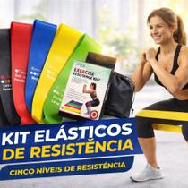 Kit 5 Faixa Elástica Super Mini Band Para Treino Exercícios Pdo Store Azul, Verde, Vermelho, Amarelo, Preto Kit 5 Faixa Elástica Super Mini Band Para Treino Exercícios Pdo Store Azul, Verde, Vermelho, Amarelo, Preto