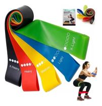 Kit 5 Faixa Elastica Treino Extersor Super Band Academia Kit 5 Faixa Elastica Treino Extersor Super Band Academia