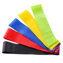 kit 5 faixas elastica de resistencia mini band para treino em casa yoga pilates multifuncional