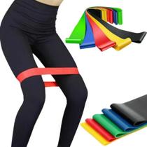 Kit 5 Faixas Elástica de Resistência para yoga Pilates Treino Academia