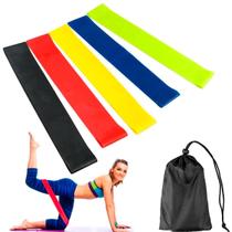 Kit 5 Faixas Elásticas Academia Casa Musculação e Treino