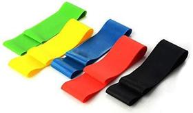 Kit 5 Faixas Elásticas Band Com 5 Níveis Fisioterapia Treino